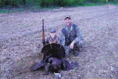 11 year old Kyle Roskowski shot his first turkey while hunting with his dad Steve in St. Clair Co. in 2008. The bird weighed 25 Lbs. with a 10 in. beard and 1 1/8 spurs.