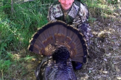 Hunted public ground in Hamilton County, Tyler Schrage shot his first gobbler ever at 9:15 Sunday morning and his dad Dean Schrage shot his first gobbler around 10:30 at the same set up