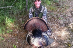 Hunted public ground in Hamilton County, Tyler Schrage shot his first gobbler ever at 9:15 Sunday morning and his dad Dean Schrage shot his first gobbler around 10:30 at the same set up