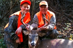 Nick "BOOM BOOM" Elashkar from New Jersey and Steve Wilke with his 2011 Youth Hunt 8 point Buck. Grandpa Roman Wilke would be proud as Nick took 8 shots to carry on Uncle Romie's rapid fire tradition to harvest this Big Buck!