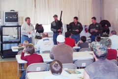 Picture L to R) Kevin McDaniel, Slim Boente, Paul Stadts, Rick Sotiropoulos, Shiloh Spurs Hunter safety instructors
