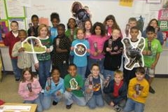 Twin Echo Elementary (Collinsville, IL) 4th Grade Students celebrating Thanksgiving 2009 by having a lesson on Wild Turkeys. Mrs. Coats, Mrs. Marlin, Ms. Pulse and Mrs. Showalter used a NWTF Conservation Kit to teach their 4th graders about Wild Turkeys